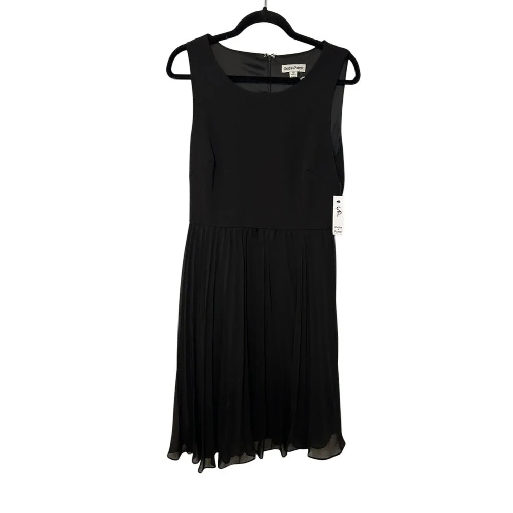 Shelby & Palmer Black Pleated Dress Sleeveless Career Party‎ Women's Size 10 NWT